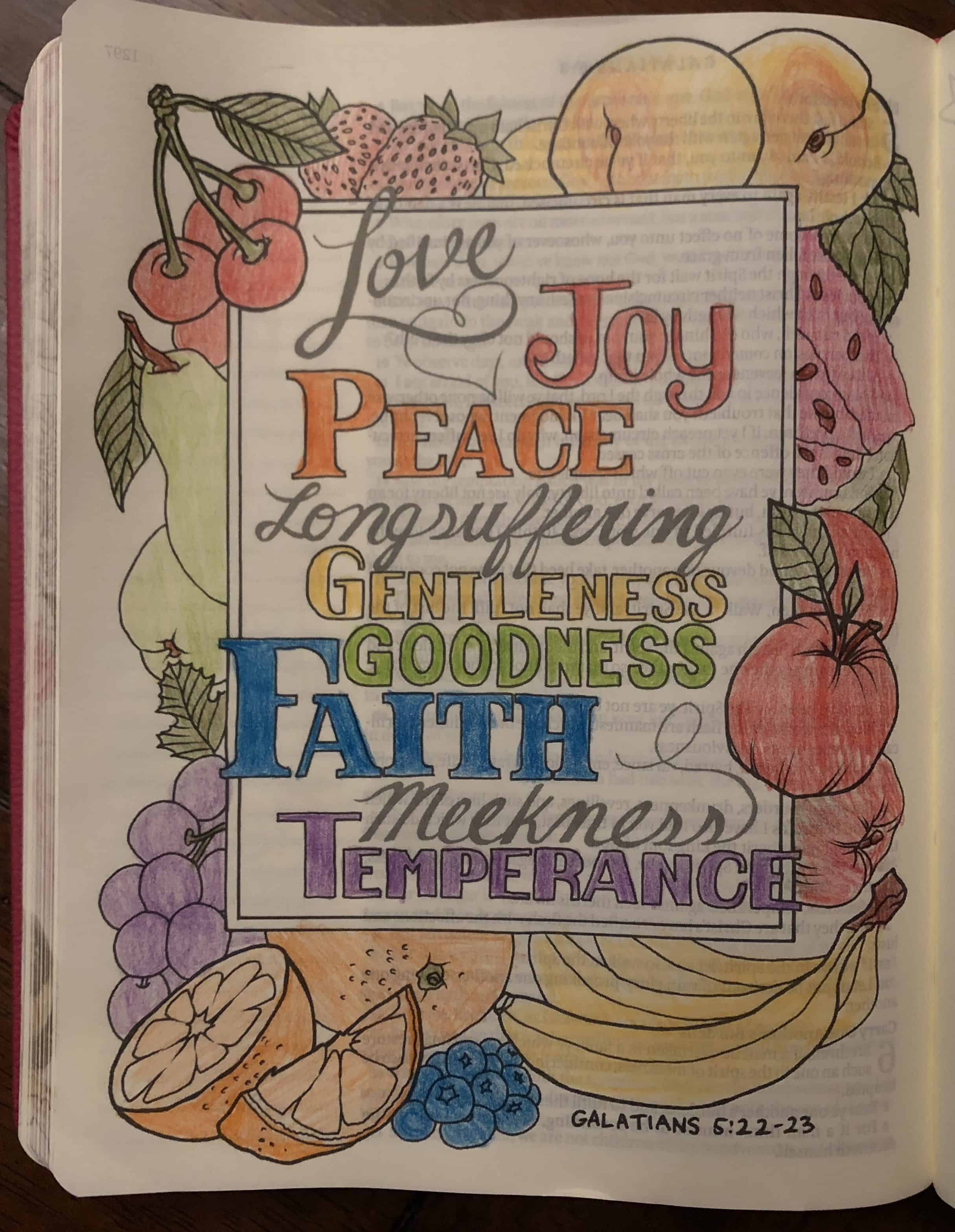 My Creative Bible Bible Journaling The Fruits Of The Spirt My 